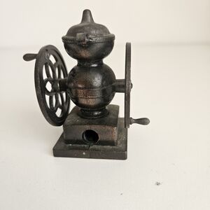 Vintage Miniature Die-Cast Metal Coffee Grinder Pencil Sharpener